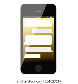 tablet smart phone concept design with sms bubbles. vector illustration