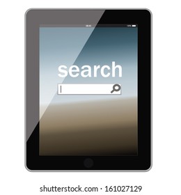 tablet smart phone concept design with search icon. vector illustration