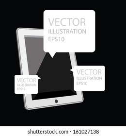 tablet smart phone concept design with label for your text. vector illustration
