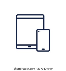 tablet and smart phone line gadget icon design vector image