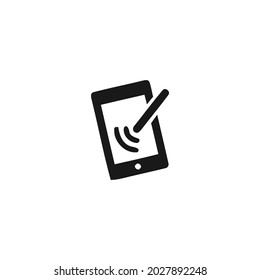 tablet smartphone black icon isolated white background, for web, app, and presentation 