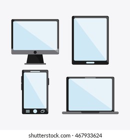 tablet smartphone laptop computer icon. Colorfull and flat illustration vector
