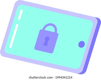 Tableta o smartphone con bloqueo en pantalla hogar protección de seguridad inteligente mínimo vector gráfico 