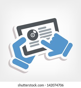 Tablet or smartphone music icon