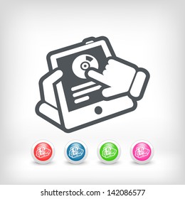 Tablet or smartphone music icon