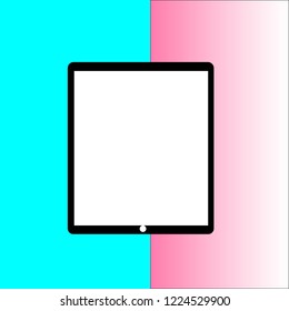 Tablet, smartphone on the background, 2 colors