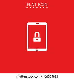 Tablet or smartphone security concept icon.