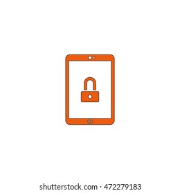 Tablet or smartphone security concept icon.