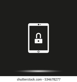 Tablet or smartphone security concept icon.