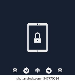 Tablet or smartphone security concept icon.