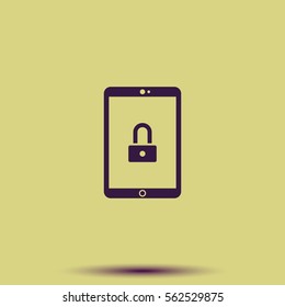 Tablet or smartphone security concept icon.