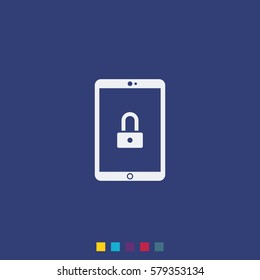 Tablet or smartphone security concept icon.
