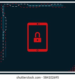 Tablet or smartphone security concept icon.