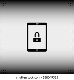 Tablet or smartphone security concept icon.