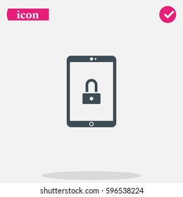Tablet or smartphone security concept icon.