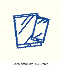 Tablet and smartphone vector icon for web design and mobile application user interface