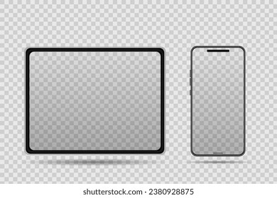 tablet and smartphone vector on transparent screen eps 10