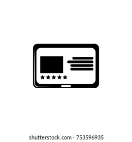 Tablet social media flat icon on white background