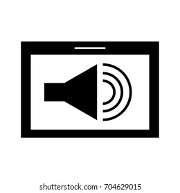 tablet with speaker sound isolated icon