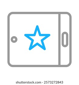 Tablet with star icon. Concept of favorite, rating, and quality.