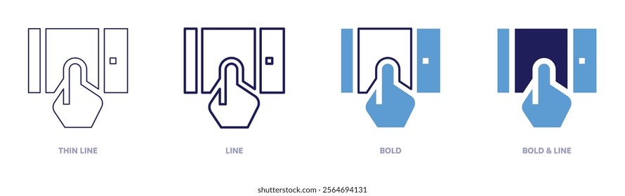 Tablet storage icon in 4 different styles. Thin Line, Line, Bold, and Bold Line. Duotone style. Editable stroke.