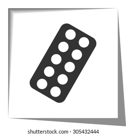 Tablet Strip icon with cut out shadow effect