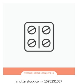 Tablet strips medicine Icon Vector Illustration