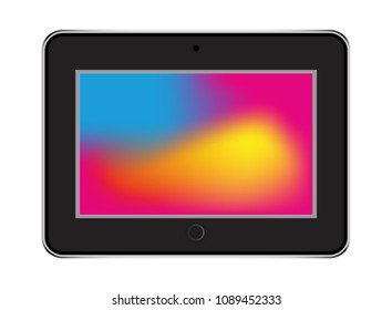 tablet in style black color with trending backgrounds