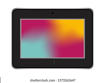 tablet in style black color with trending backgrounds