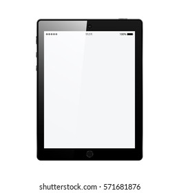 Tablet style gray color with blank touch screen isolated on white background vector illustration