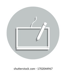 Tablet mit Stylus-Button-Symbol. Einfache Bildyph, flache Vektorillustration von Web-Icons für i und ux, Website oder mobile Applikationen