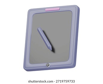 Tableta con icono de lápiz 3D Ilustración Render