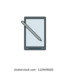 tablet with stylus icon. Element of technology icon for mobile concept and web apps. Field outline tablet with stylus icon can be used for web and mobile. Premium icon