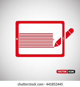 Tablet with Stylus Pen. Vector Illustration