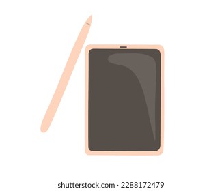 Tablet with stylus. Vector illustration