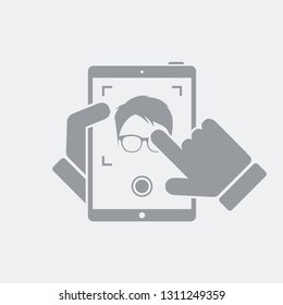 Tablet take a portrait photo