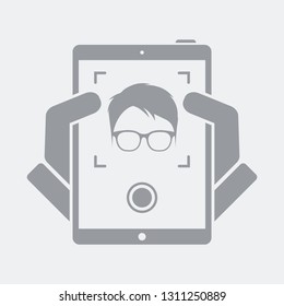 Tablet take a portrait photo