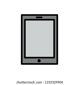 tablet technology colour line icon