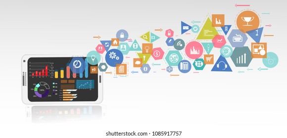 Tablet,  Technology  Communication - Geometry, Colorful, icon - modern Idea and Concept Vector illustration Business.