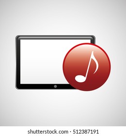 tablet technology icon music note vector illustration eps 10