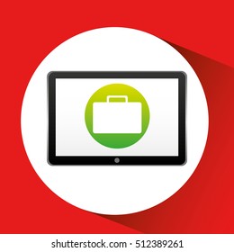 tablet technology icon portfolio business vector illustration eps 10