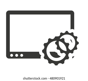 tablet technology isolated silhouette icon vector illustration design