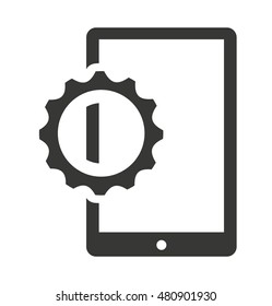 tablet technology isolated silhouette icon vector illustration design