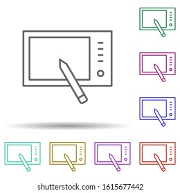 Tablet, technology in multi color style icon. Simple thin line, outline vector of future world icons for ui and ux, website or mobile application