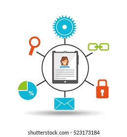 tablet technology social media concept vector illustration eps 10