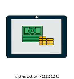 Icono de vector de tecnología de Tablet PC