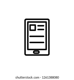 tablet, text icon. Can be used for web, logo, mobile app, UI, UX 