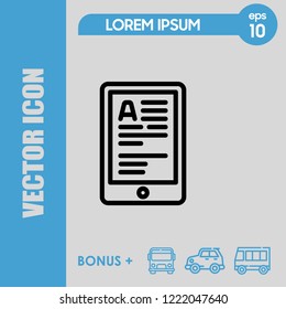 tablet text icon vector