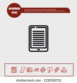 tablet text icon vector