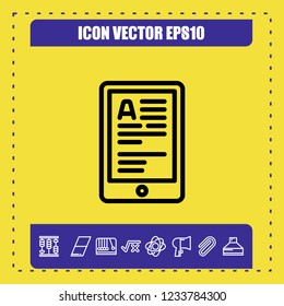 tablet text icon vector